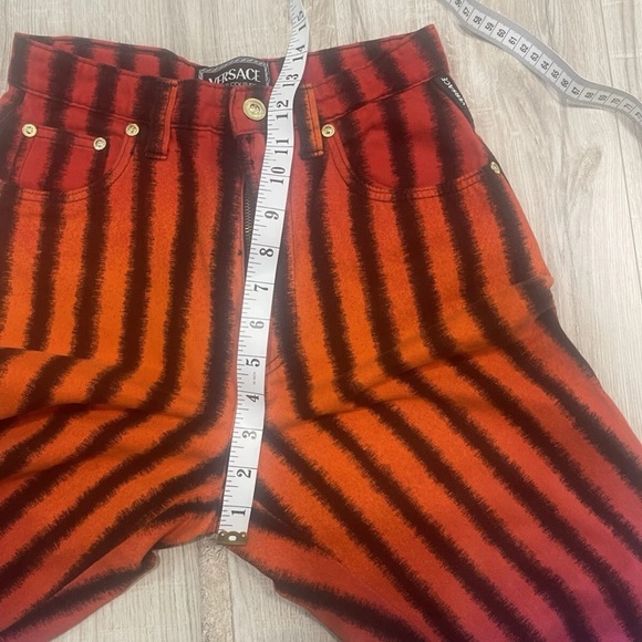 VTG Versace Jeans Couture Women’s Jeans Striped Pants Sz 28 Sz 42 Italy rare - Picture 13 of 14